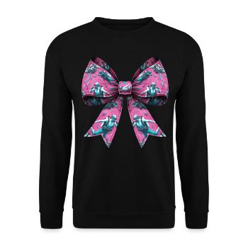 Coquette Bow Plongée Mom Diver Motif Rose - Sweat-shirt Unisexe - noir - Devant - Alina (178cm) & Michal (187cm)