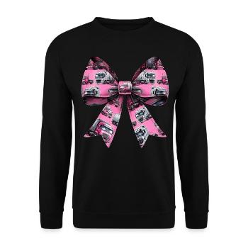 Coquette Bow Trucker Truck Driver Pattern Pink - Unisex Sweatshirt - black - Front - Alina (178cm) & Michal (187cm)