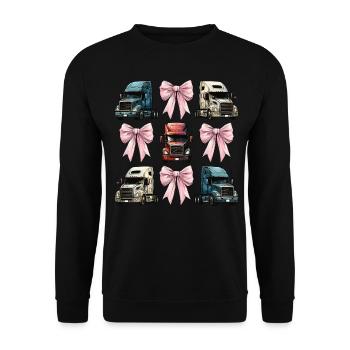Coquette arc camionneur chauffeur de camion maman ruban - Sweat-shirt Unisexe - noir - Devant - Alina (178cm) & Michal (187cm)