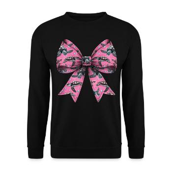 Coquette Bogen Schildkröte Meeresschildkröte - Unisex Pullover - Schwarz - Vorne - Alina (178cm) & Michal (187cm)