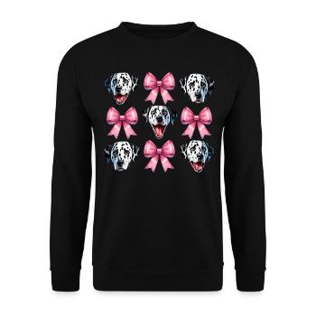 Coquette noeud dalmatien chien maman rose - Sweat-shirt Unisexe - noir - Devant - Alina (178cm) & Michal (187cm)