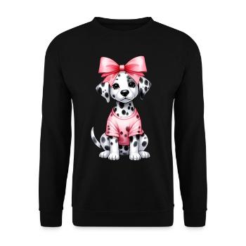 Coquette noeud dalmatien chien maman rose - Sweat-shirt Unisexe - noir - Devant - Alina (178cm) & Michal (187cm)