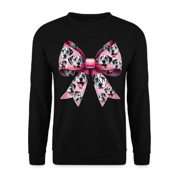 Coquette noeud dalmatien chien maman motif rose - Sweat-shirt Unisexe - noir - Devant - Alina (178cm) & Michal (187cm)