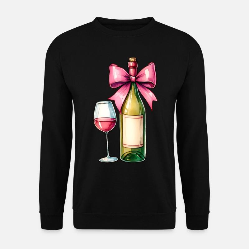 Coquette Bow Weintrinker Rosa - Unisex Pullover - Schwarz