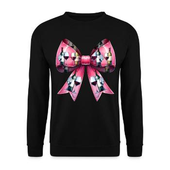 Coquette Bow Wine Drinker Pink - Unisex Sweatshirt - black - Front - Alina (178cm) & Michal (187cm)