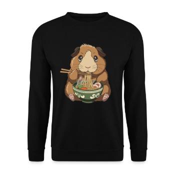 Délice Ramen Cochon d’Inde - Parfait pour - Sweat-shirt Unisexe - noir - Devant - Alina (178cm) & Michal (187cm)