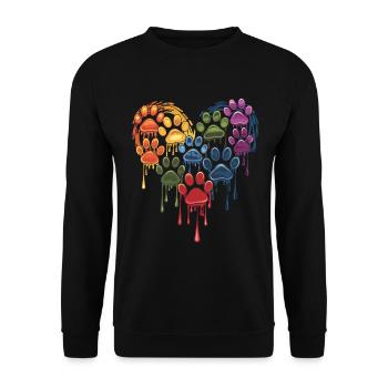 Coeur de pattes colorées pour les propriétaires de chiens - Sweat-shirt Unisexe - noir - Devant - Alina (178cm) & Michal (187cm)