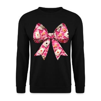 Coquette Bow Poker Muttertag Casino-Spieler - Unisex Pullover - Schwarz - Vorne - Alina (178cm) & Michal (187cm)