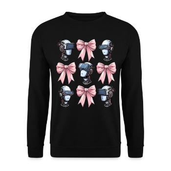 Coquette Bow Virtual Reality VR Player Mom - Unisex Pullover - Schwarz - Vorne - Alina (178cm) & Michal (187cm)