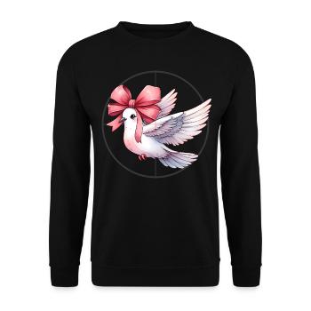 Coquette Bogen Taubenjagd Jäger rosa Schleife Mom - Unisex Pullover - Schwarz - Vorne - Alina (178cm) & Michal (187cm)