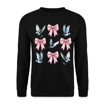 Coquette Arc Chasse au Pigeon Chasseur Arc Rose Maman - Sweat-shirt Unisexe - noir - Devant - Alina (178cm) & Michal (187cm)