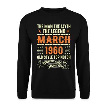 Mars 1960 Cadeau d’anniversaire Vintage Mars 1960 - Sweat-shirt Unisexe - noir - Devant - Alina (178cm) & Michal (187cm)