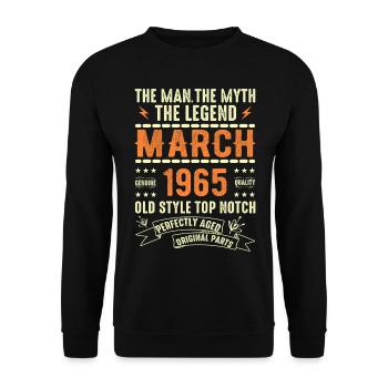 Mars 1965 Cadeau d’anniversaire Vintage Mars 1965 - Sweat-shirt Unisexe - noir - Devant - Alina (178cm) & Michal (187cm)