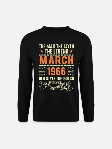 März 1966 Geburtstagsgeschenk Vintage März 1966 - Unisex Pullover - Schwarz