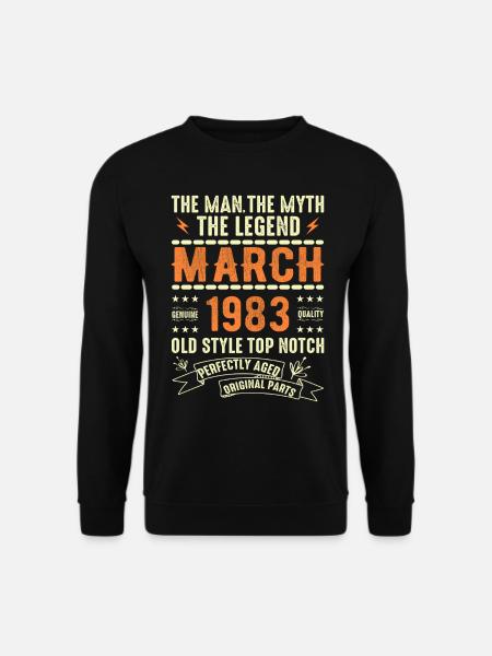 Mars 1983 Cadeau d’anniversaire Vintage Mars 1983 - Sweat-shirt Unisexe - noir