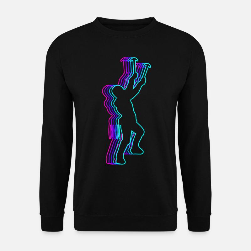 Retro Felsklettern Felskletterer Bouldern - Unisex Pullover - Schwarz