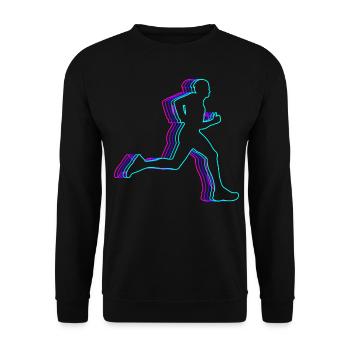 Retro Runner Marathon Running Vaporwave - Unisex Sweatshirt - black - Front - Alina (178cm) & Michal (187cm)