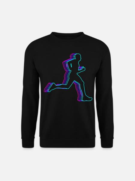 Retro Runner Marathonlauf Vaporwave - Unisex Pullover - Schwarz