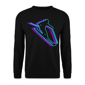 Ski rétro Ski skieur Vaporwave - Sweat-shirt Unisexe - noir - Devant - Alina (178cm) & Michal (187cm)