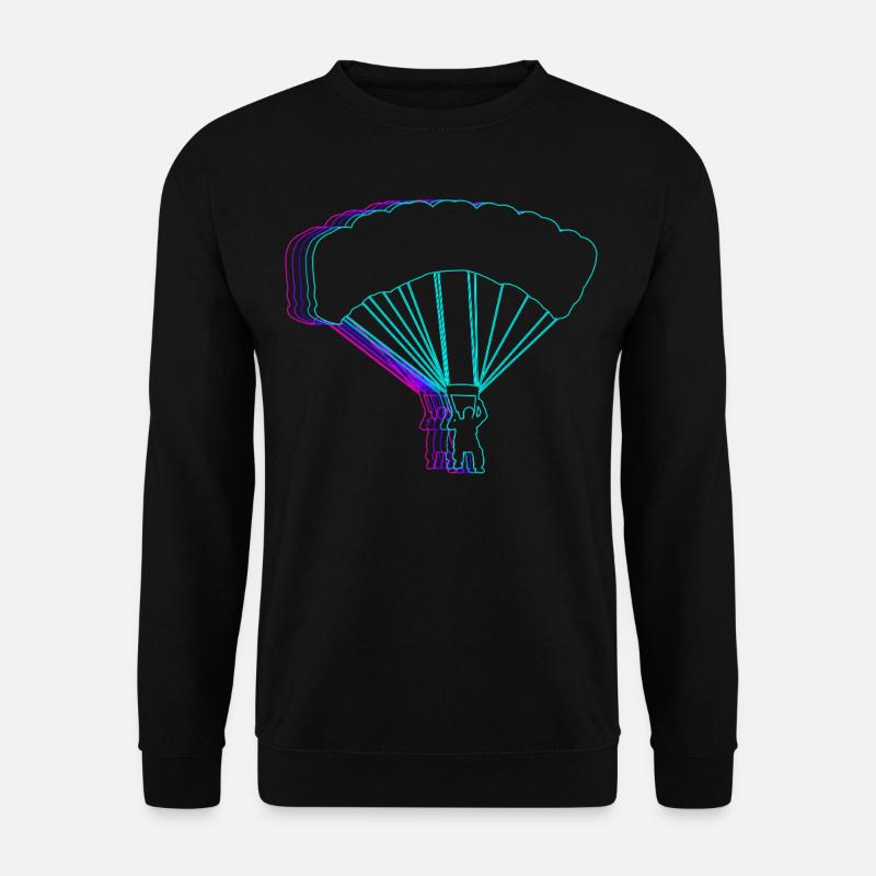 Retro Fallschirmspringen Fallschirmspringer - Unisex Pullover - Schwarz