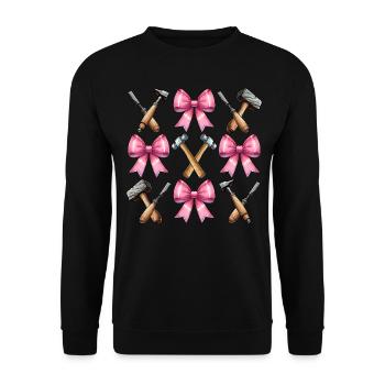 Coquette Bow Sculptor Sculptor Mom Ribbon - Unisex Sweatshirt - black - Front - Alina (178cm) & Michal (187cm)