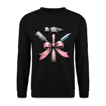Coquette Bow Sculptor Sculptor Mom Ribbon Pink - Unisex Sweatshirt - black - Front - Alina (178cm) & Michal (187cm)