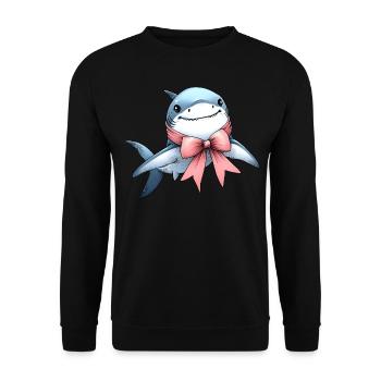 Coquette Arc Requin Mignon Océan Animal Rose - Sweat-shirt Unisexe - noir - Devant - Alina (178cm) & Michal (187cm)