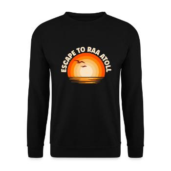 Ich fliehe nach Raa Atoll - Unisex Pullover - Schwarz - Vorne - Alina (178cm) & Michal (187cm)