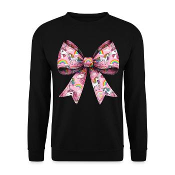 Coquette Bow Unicorn Mother's Day Pattern Pink - Unisex Sweatshirt - black - Front - Alina (178cm) & Michal (187cm)