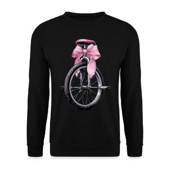 Coquette Bow Unicycling Unicycle Mom Pink - Unisex Sweatshirt - black - Front - Alina (178cm) & Michal (187cm)