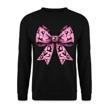 Coquette Bow Pilates Fitness Workout Pattern Pink - Unisex Sweatshirt - black - Front - Alina (178cm) & Michal (187cm)