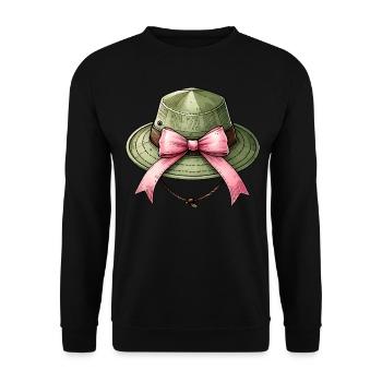 Coquette Bow Zookeeping Zookeeper Hat Pink - Unisex Sweatshirt - black - Front - Alina (178cm) & Michal (187cm)