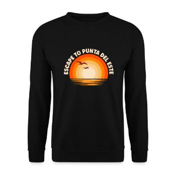 Ich fliehe nach Punta del Este - Unisex Pullover - Schwarz - Vorne - Alina (178cm) & Michal (187cm)