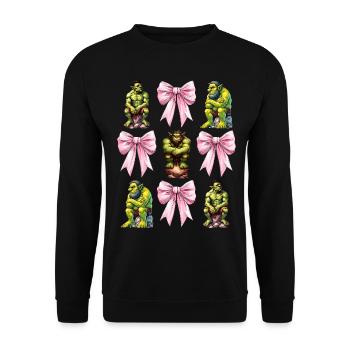 Coquettish Bow Ogre Monster Halloween Mom - Unisex Sweatshirt - black - Front - Alina (178cm) & Michal (187cm)