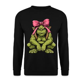 Coquettish Bow Ogre Monster Halloween Mom - Unisex Sweatshirt - black - Front - Alina (178cm) & Michal (187cm)