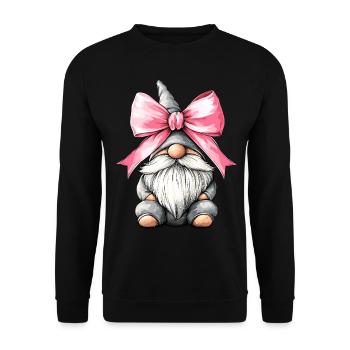 Coquette Bogen Gnom St. Patricks Day Kobold - Unisex Pullover - Schwarz - Vorne - Alina (178cm) & Michal (187cm)