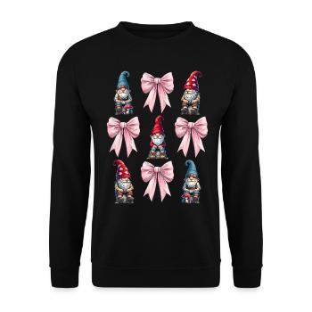 Coquette Bogen Gnom St. Patricks Day Kobold - Unisex Pullover - Schwarz - Vorne - Alina (178cm) & Michal (187cm)