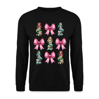 Coquette noeud Sirène Fille Ruban Rose - Sweat-shirt Unisexe - noir - Devant - Alina (178cm) & Michal (187cm)