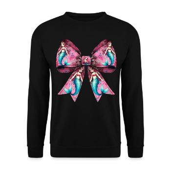Coquette noeud Sirène Fille Ruban Rose - Sweat-shirt Unisexe - noir - Devant - Alina (178cm) & Michal (187cm)