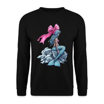 Coquette noeud Sirène Fille Ruban Rose - Sweat-shirt Unisexe - noir - Devant - Alina (178cm) & Michal (187cm)