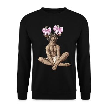 Coquettish Bow Faun Satyrs Goat Men Roman - Unisex Sweatshirt - black - Front - Alina (178cm) & Michal (187cm)