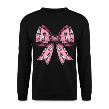 Coquettish Bow Faun Satyrs Goat Men Roman - Unisex Sweatshirt - black - Front - Alina (178cm) & Michal (187cm)