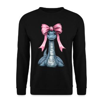 Coquette Bow Loch Ness Monster Nessie - Sweat-shirt Unisexe - noir - Devant - Alina (178cm) & Michal (187cm)