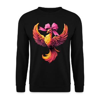 Kokette Bogen Phönix Mythischer Adler Altes - Unisex Pullover - Schwarz - Vorne - Alina (178cm) & Michal (187cm)