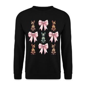 Coquette Bow El Chupacabra Kryptide Kryptozoologie - Unisex Pullover - Schwarz - Vorne - Alina (178cm) & Michal (187cm)