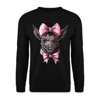 Coquette Bow El Chupacabra Kryptide Kryptozoologie - Unisex Pullover - Schwarz - Vorne - Alina (178cm) & Michal (187cm)