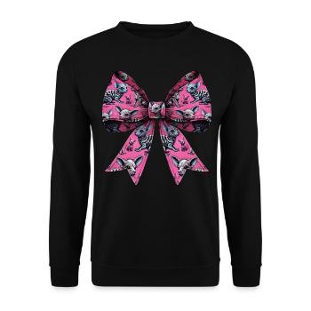 Coquette Bow El Chupacabra Kryptide Kryptozoologie - Unisex Pullover - Schwarz - Vorne - Alina (178cm) & Michal (187cm)