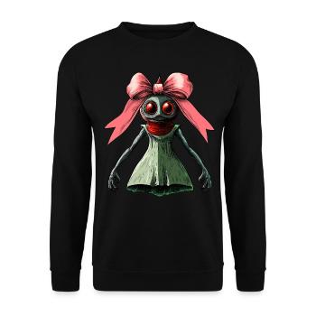 Coquette Bow Flatwoods Monster Cryptid - Unisex Sweatshirt - black - Front - Alina (178cm) & Michal (187cm)