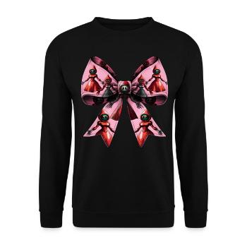 Coquette Bow Flatwoods Monster Cryptid - Unisex Sweatshirt - black - Front - Alina (178cm) & Michal (187cm)