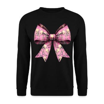 Coquette Bogen Dover Dämon Kryptide Kryptozoologie - Unisex Pullover - Schwarz - Vorne - Alina (178cm) & Michal (187cm)